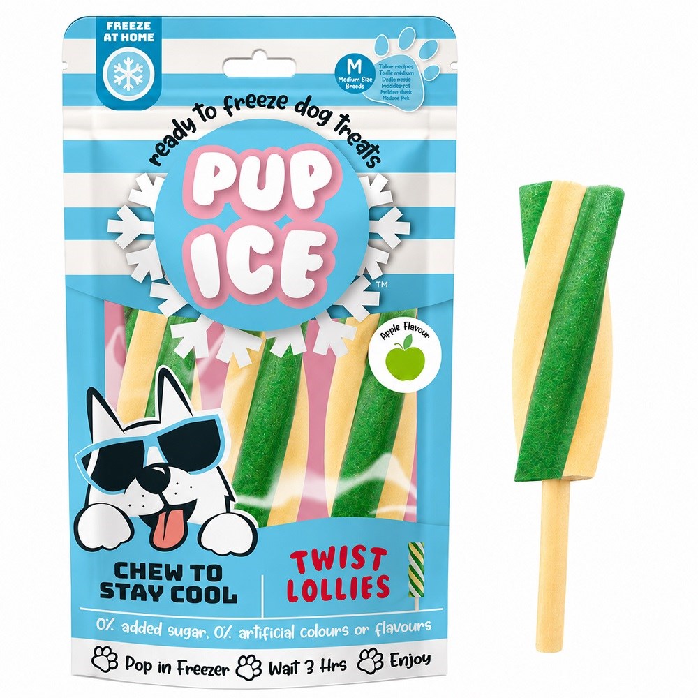 Pup Ice Twist Dondurulabilir Köpek Ödülü - Elma 3 Adet/102g