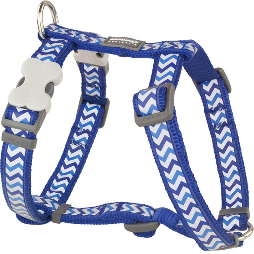 Red Dingo Fosforlu Ziggy Desenli Köpek Göğüs Tasması 20 Mm – Medium – Mavi
