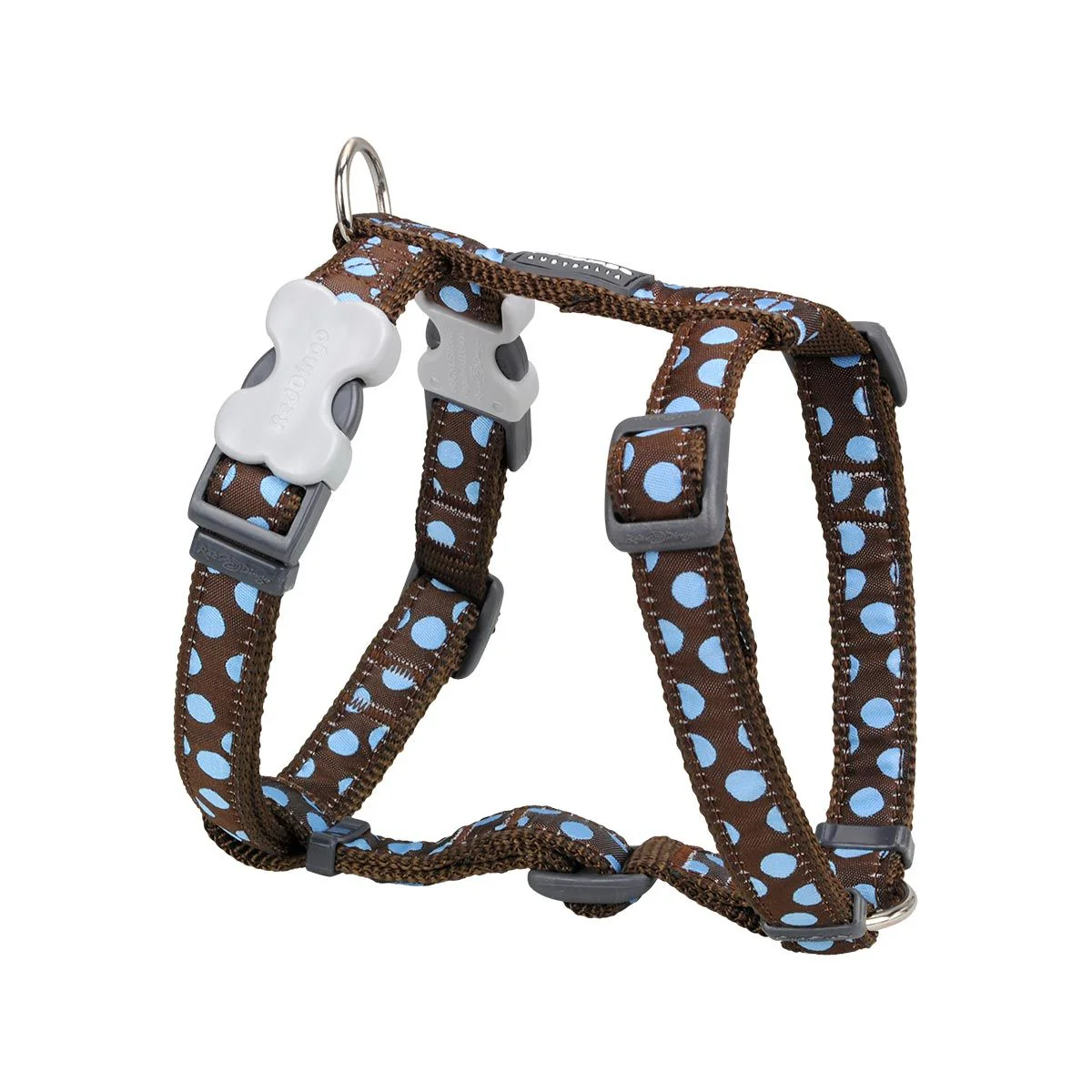 Reddingo Mavi Benekli Köpek Göğüs Tasması 12 Mm – XSmall – Kahverengi
