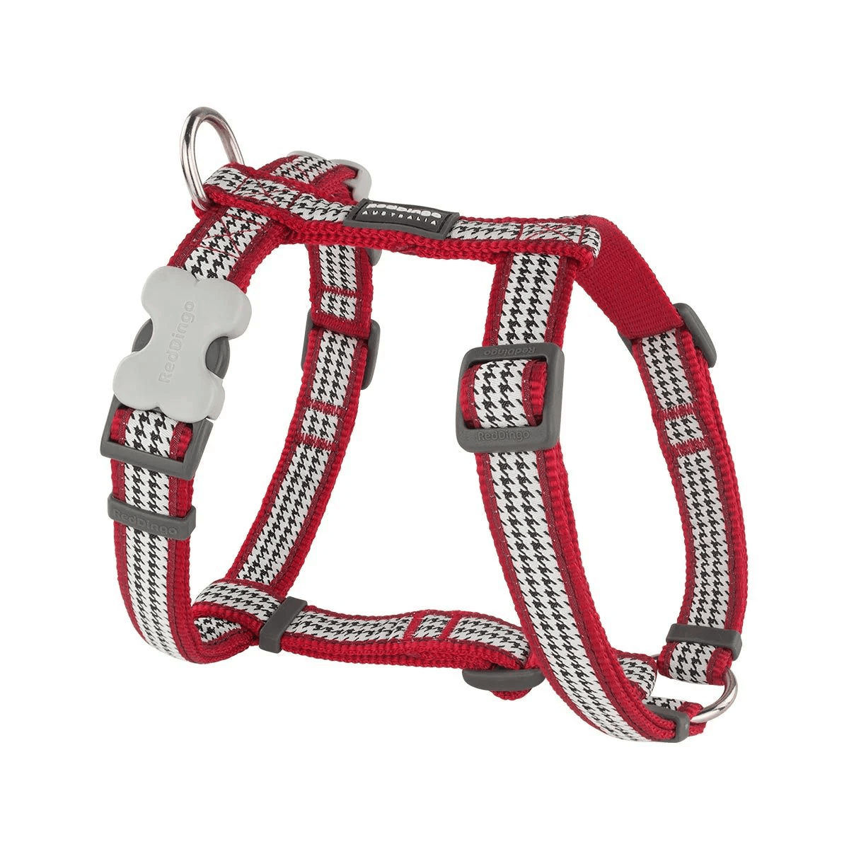 Reddingo FangIt Desenli Köpek Göğüs Tasması 20 Mm – Medium – Kırmızı