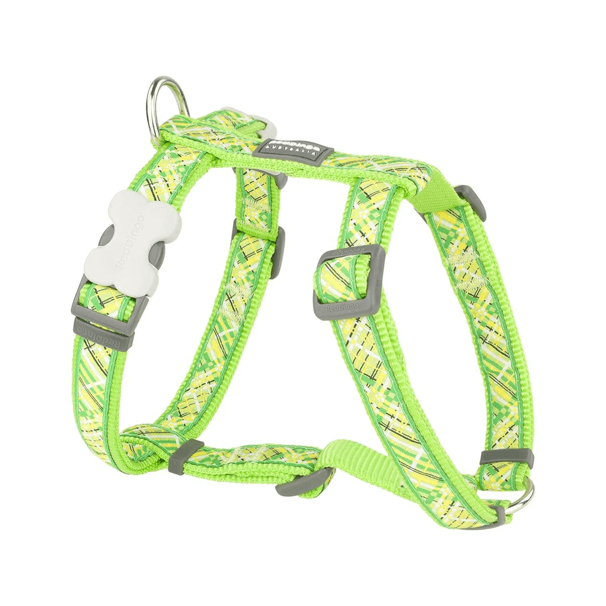 Reddingo Flanno Desenli Köpek Göğüs Tasması 25 Mm – Large – Lime