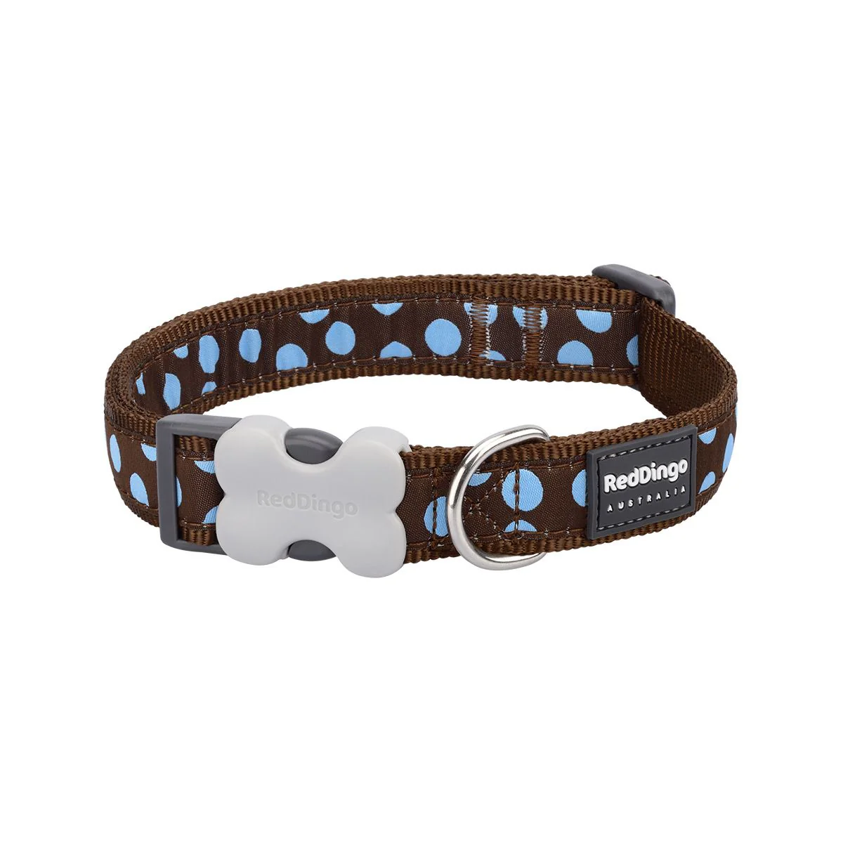 Reddingo Mavi Benekli Köpek Boyun Tasması 25 Mm – 41-63 Cm – Large – Kahverengi