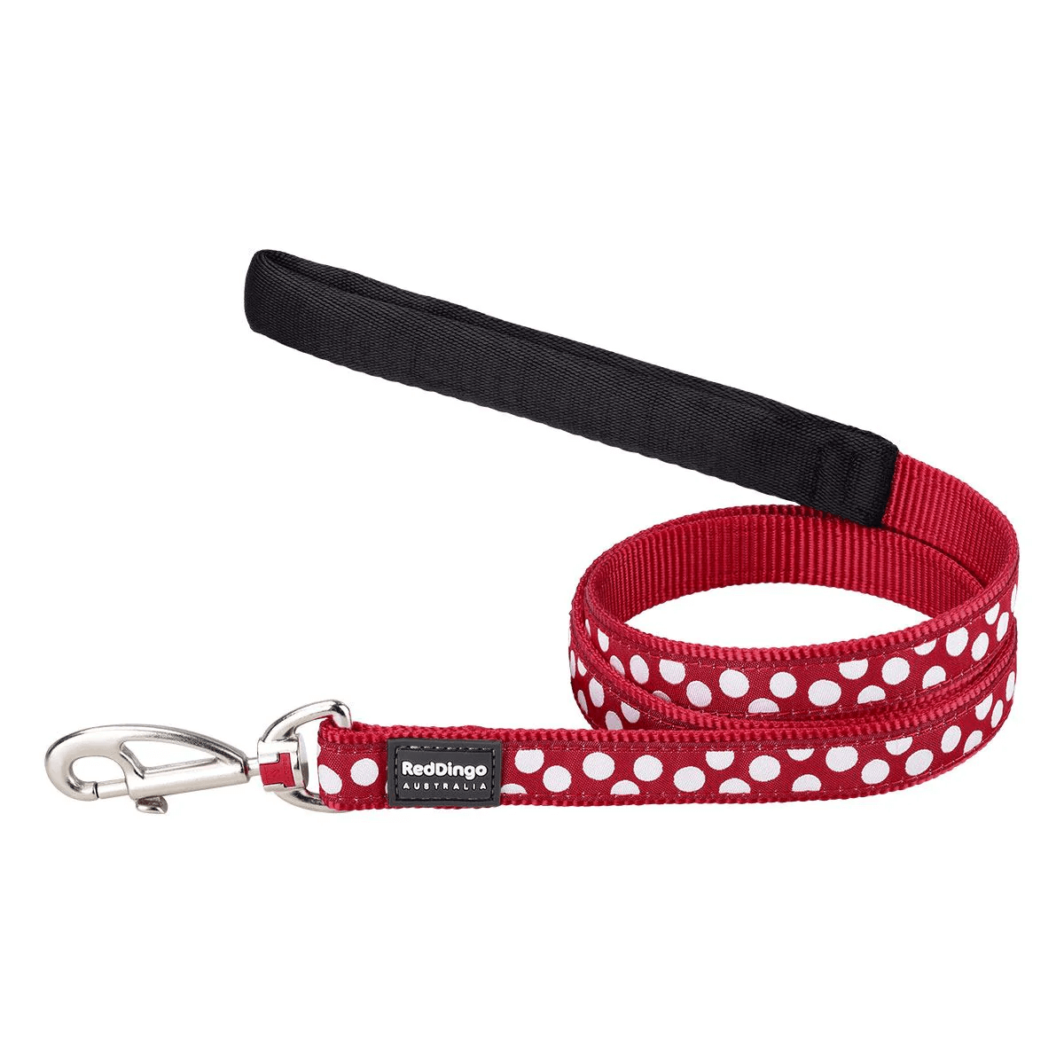 Reddingo Kırmızı Üzerine Beyaz Benekli Köpek Gezdirme Tasması 15 Mm – 1,2 M – Small – Kırmızı