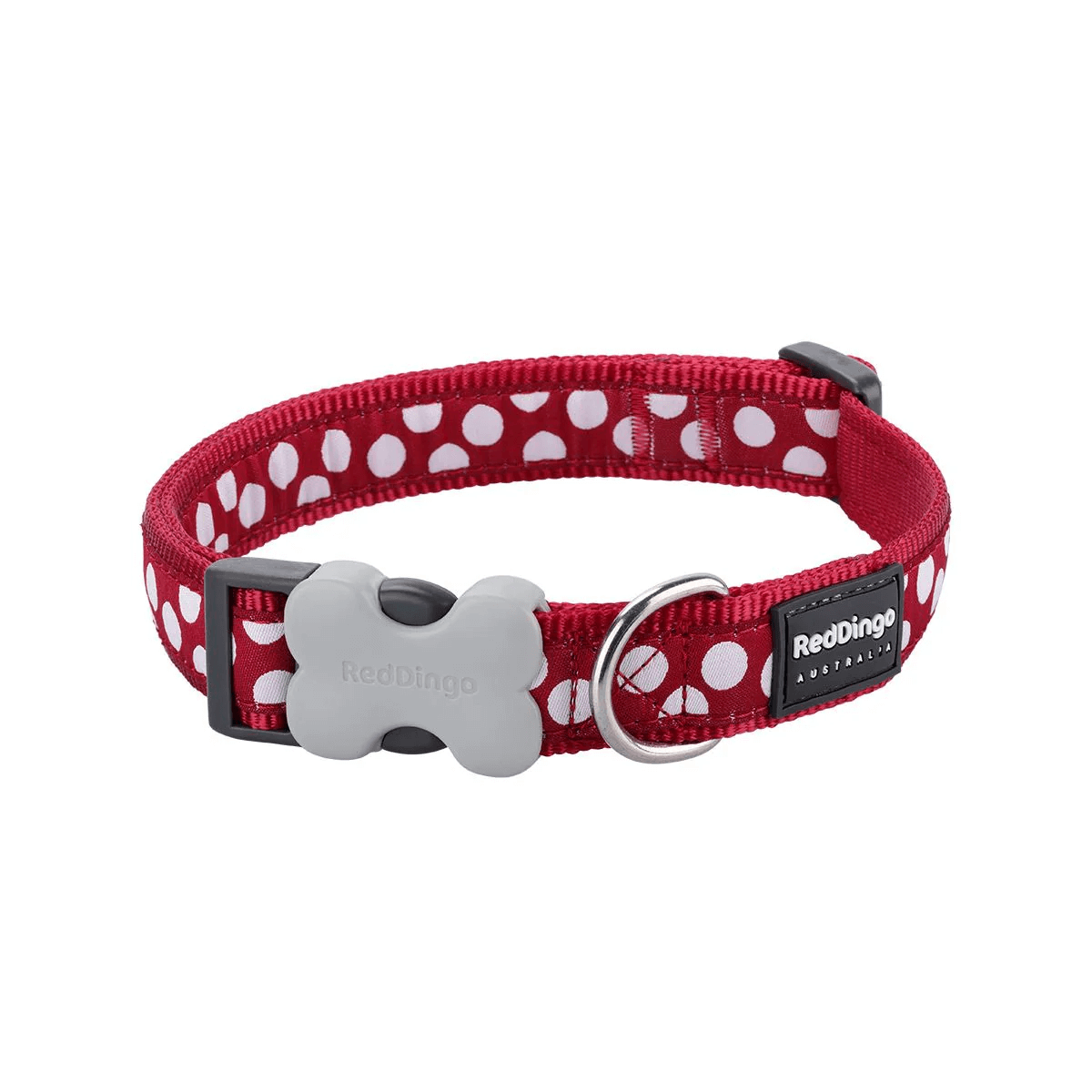 Reddingo Kırmızı Üzerine Beyaz Benekli Köpek Boyun Tasması 15 Mm – 24-36 Cm – Small – Kırmızı