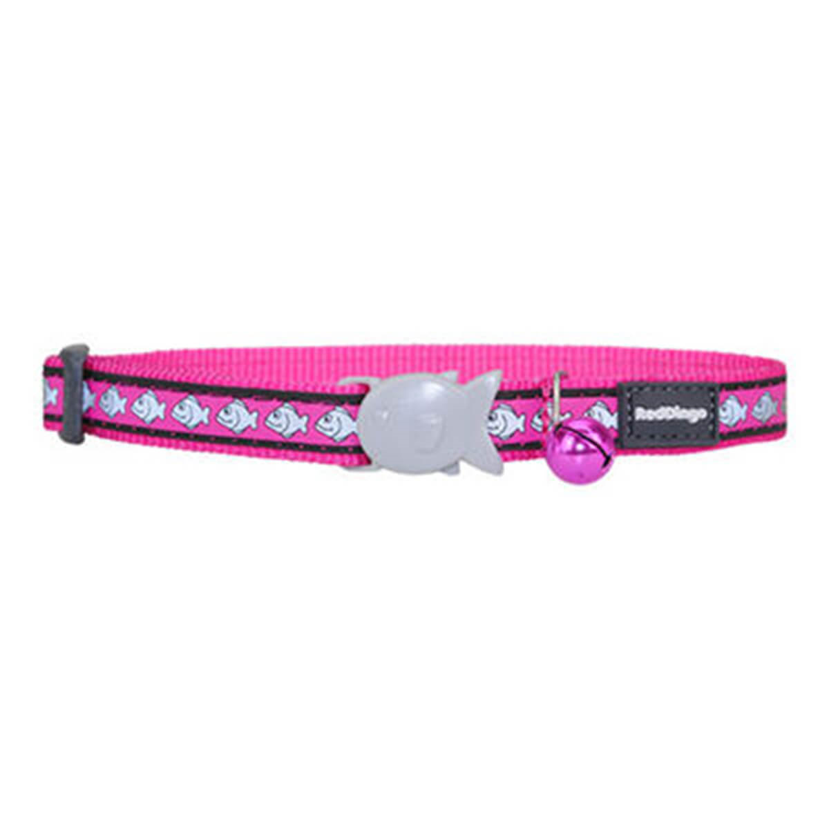 Reddingo Reflektörlü Balık Desenli Kedi Boyun Tasması 12 Mm – 20-32 Cm – Pembe