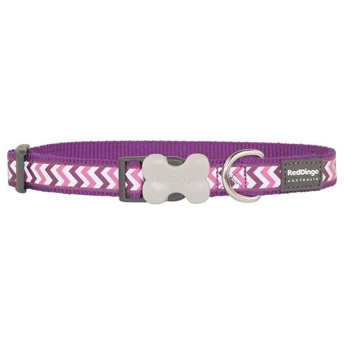 Reddingo Reflektörlü Ziggy Desenli Kedi Boyun Tasması 12 Mm – 20-32 Cm – XSmall – Mor