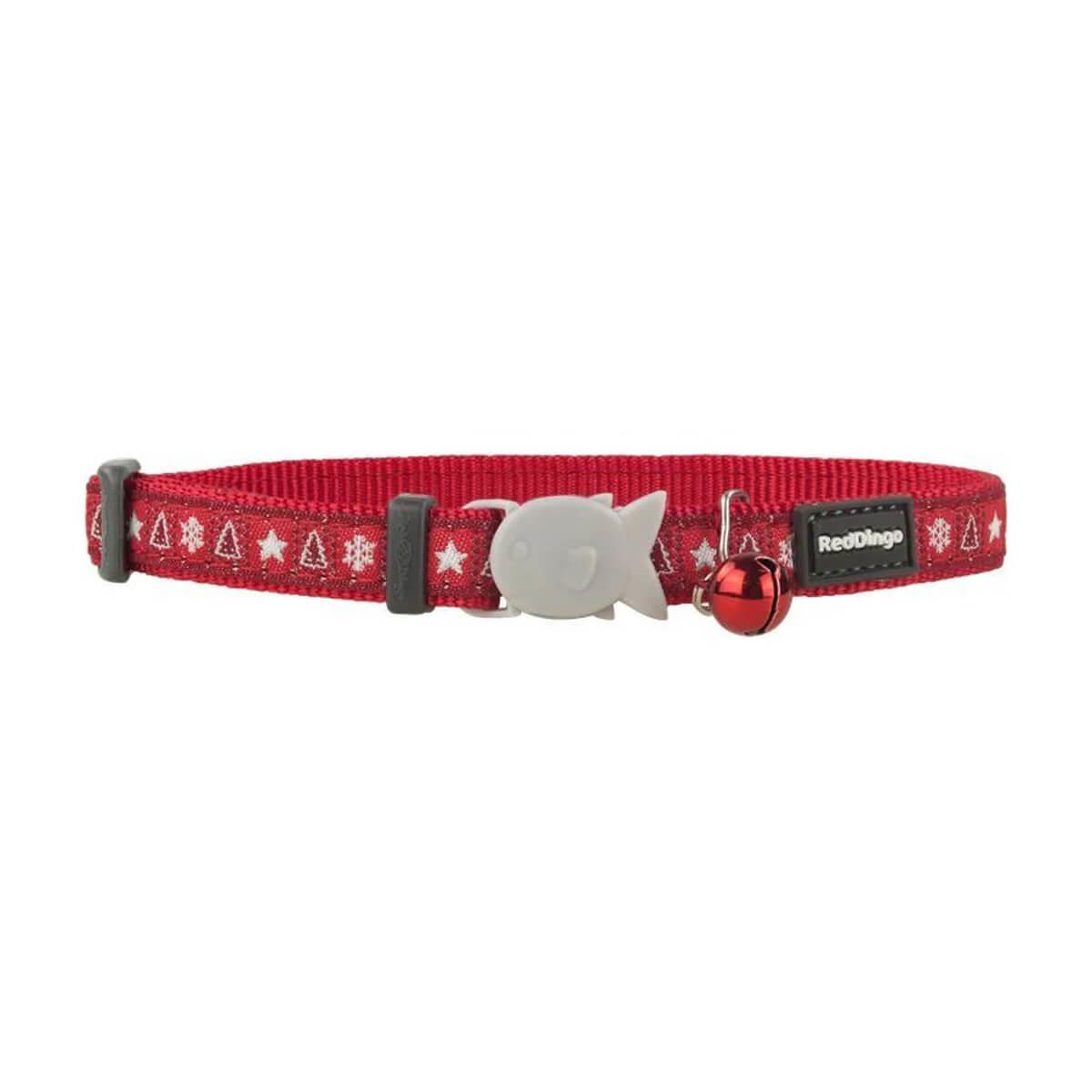 Reddingo Santa Paws Desenli Kedi Boyun Tasması 12 Mm – 20-32 Cm – Kırmızı