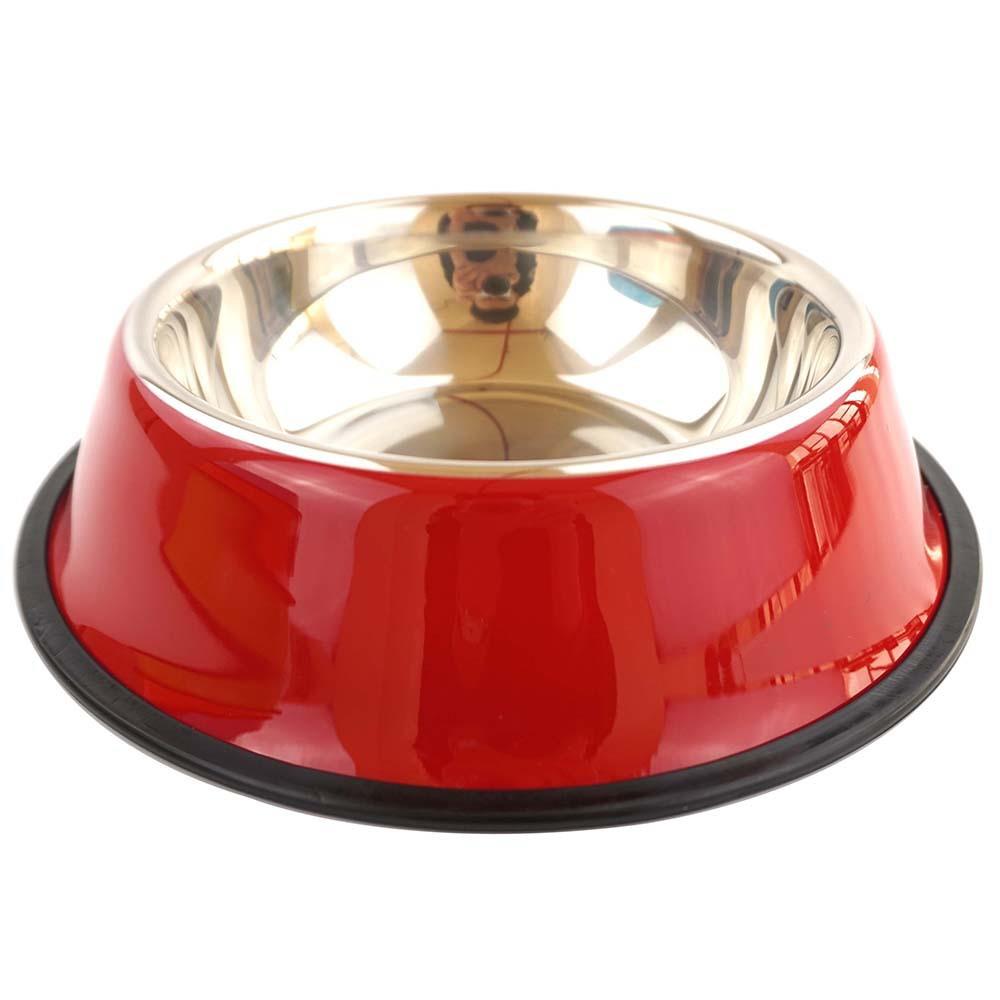 Pet Pretty Renkli Baskılı Çelik Mama Kabı 22 CM Kırmızı