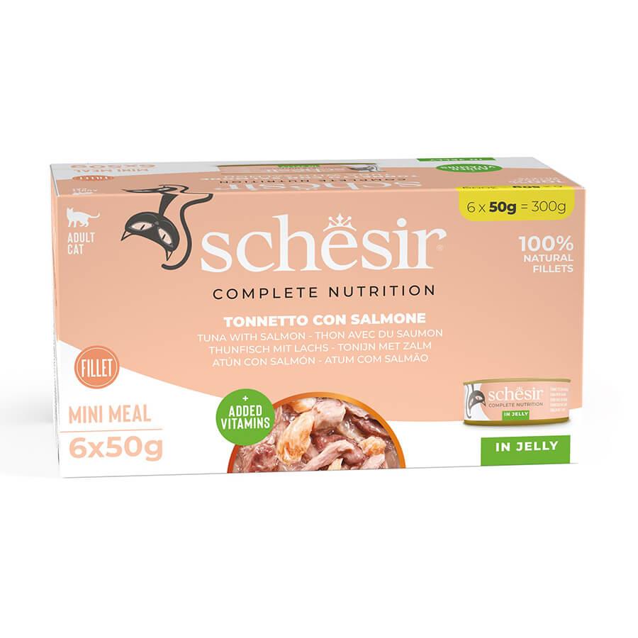 Schesir Ton Balıklı Somonlu Jöleli Kedi Konservesi 50 Gr 6 Al 5 Öde