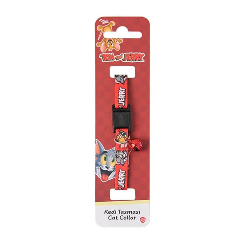 Tom and Jerry Zilli Kedi Tasması 20-30 Cm Kırmızı