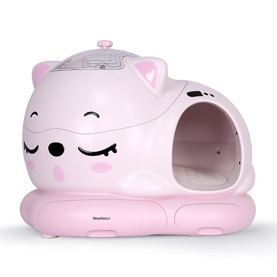 WooHuloo Pro Otomatik Kedi Tuvaleti Barbie Pink