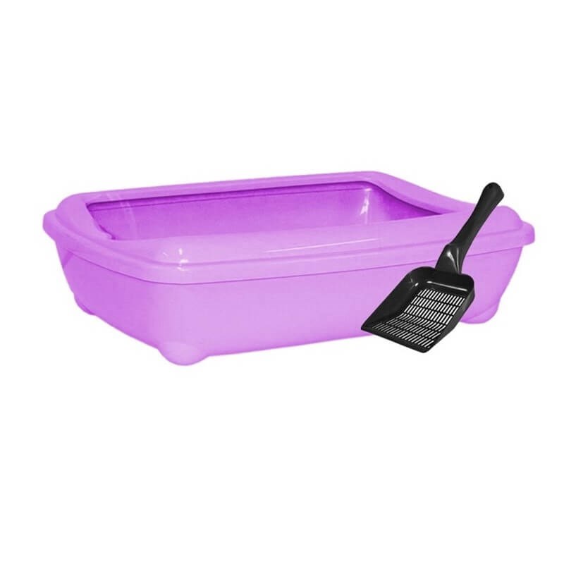 Çınar Kedi Tuvalet Kabı Lila Dayanıklı ve Pratik Kedi Kum Kabı