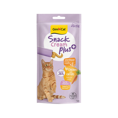 そ*う様 Dreamy Night CakesクリップSet イエロー Gimcat Snack Cream Sterilised Tavuklu & Havuçlu Kedi Ödülü 6x15gr
