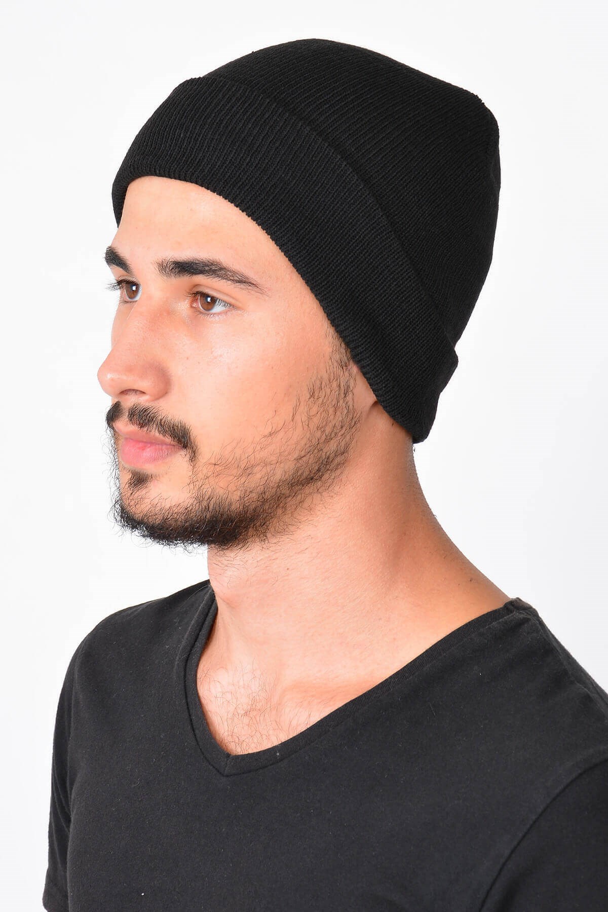 Siyah Erkek Trend Katlamalı Bere