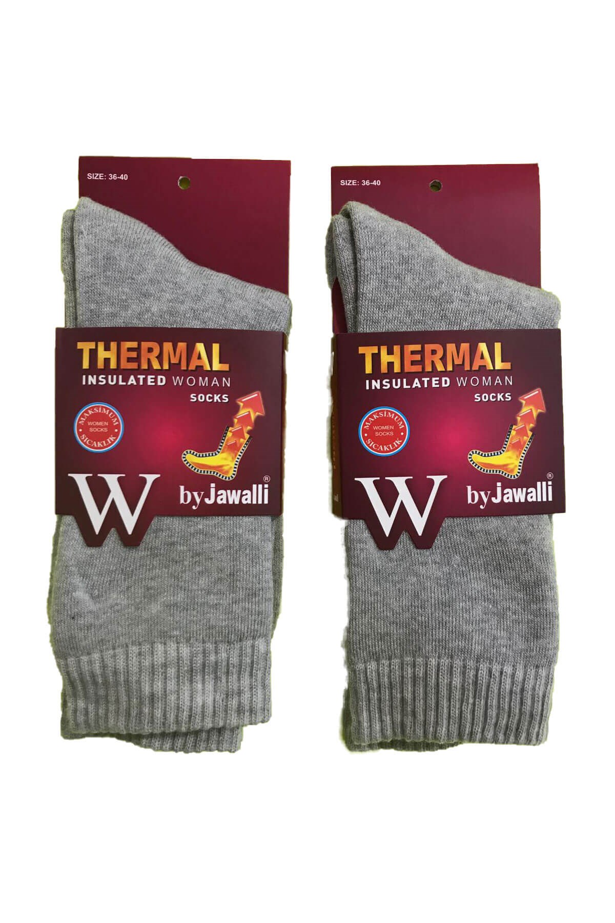 Gri Kadın Termal Sıcak Tutan Çorap 2 Çift