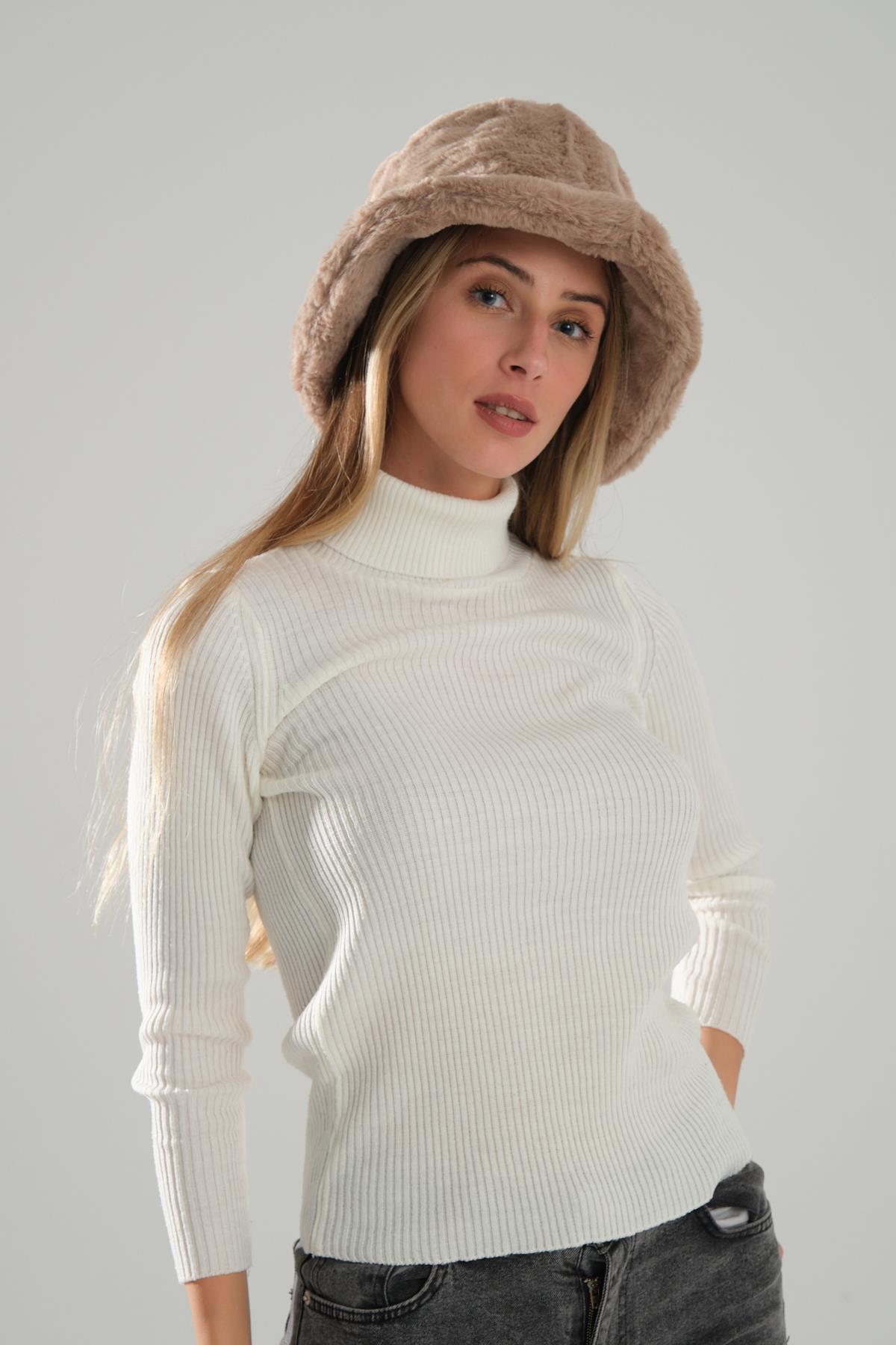 Vizon Peluş İçi Astarlı 58 Cm Bucket Şapka