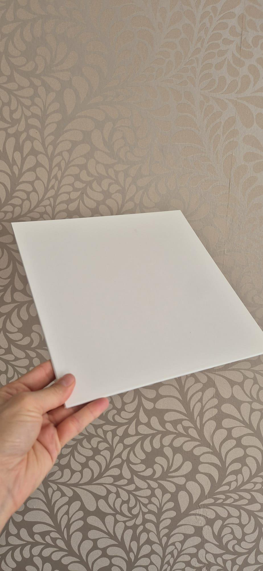 3 adet 24x24cm Kare Pasta Altlık Beyaz Sıvamalı Mdf