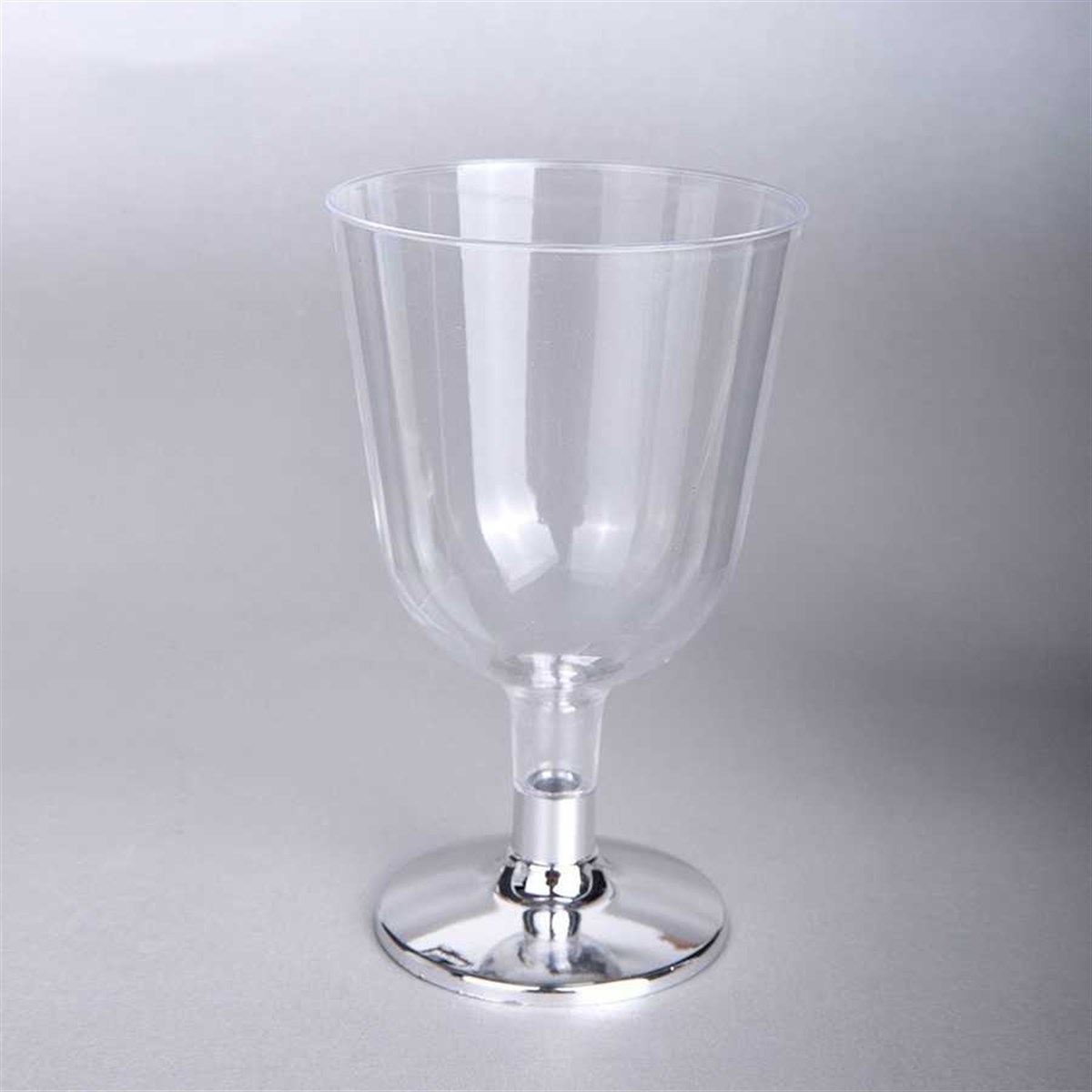 Ayaklı Plastik Kadeh Gümüş 150 CC 6 'lı
