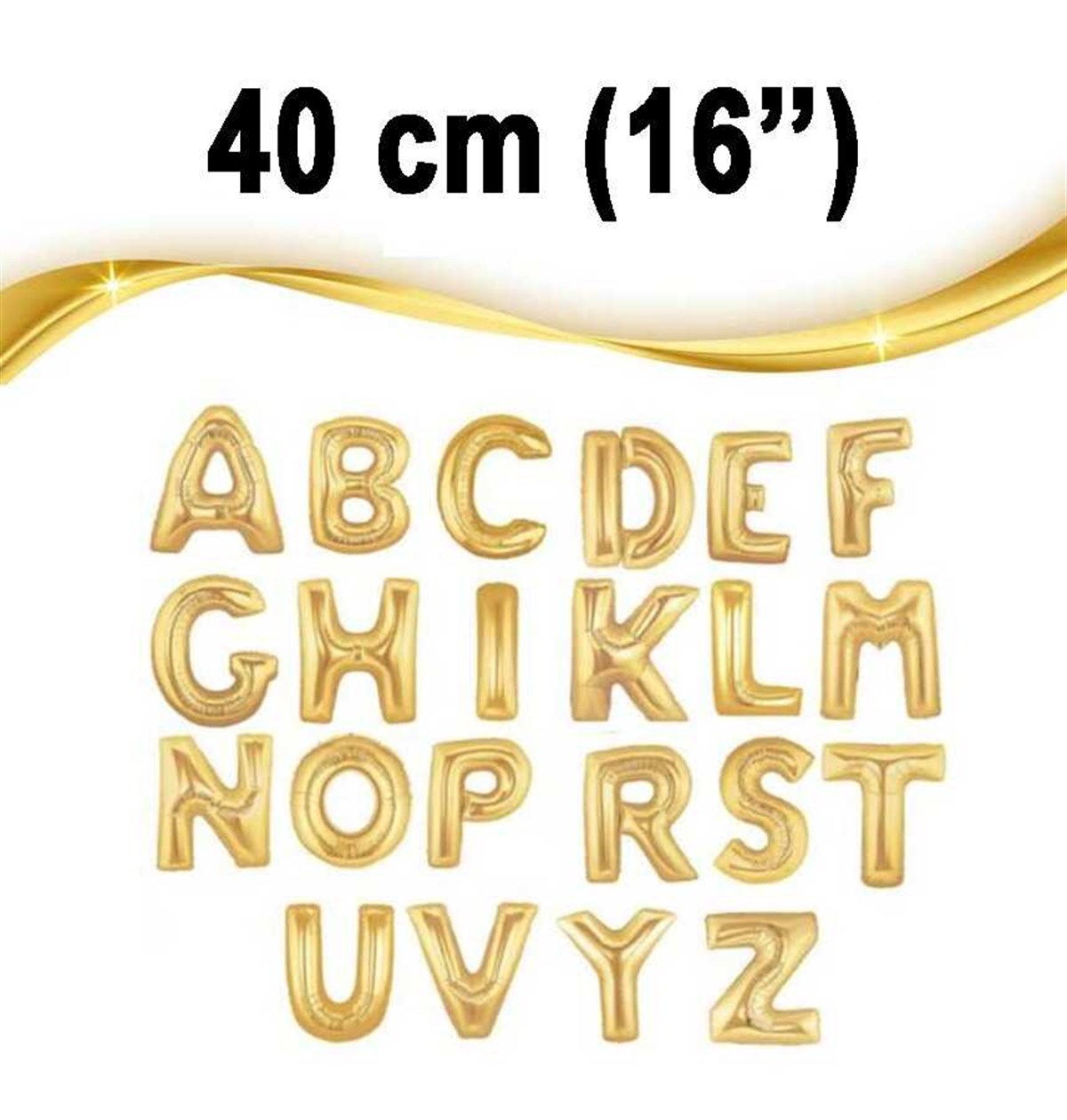 Folyo Balon Altın Harf 40 Cm