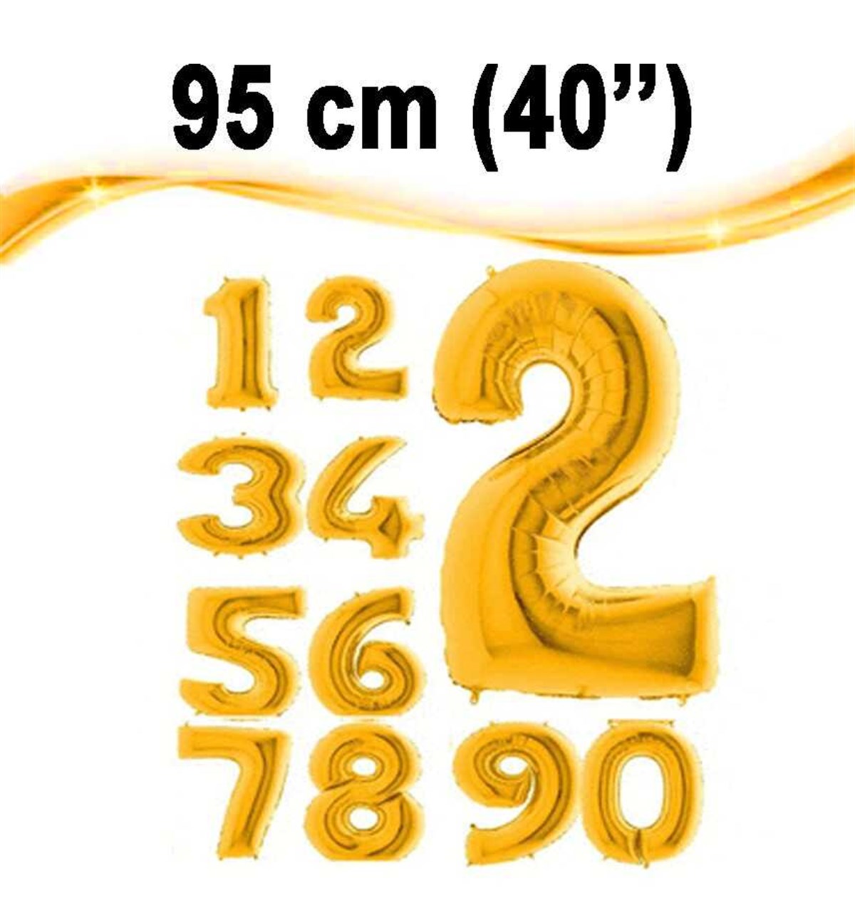 Folyo Balon Rakam Gold 95 Cm
