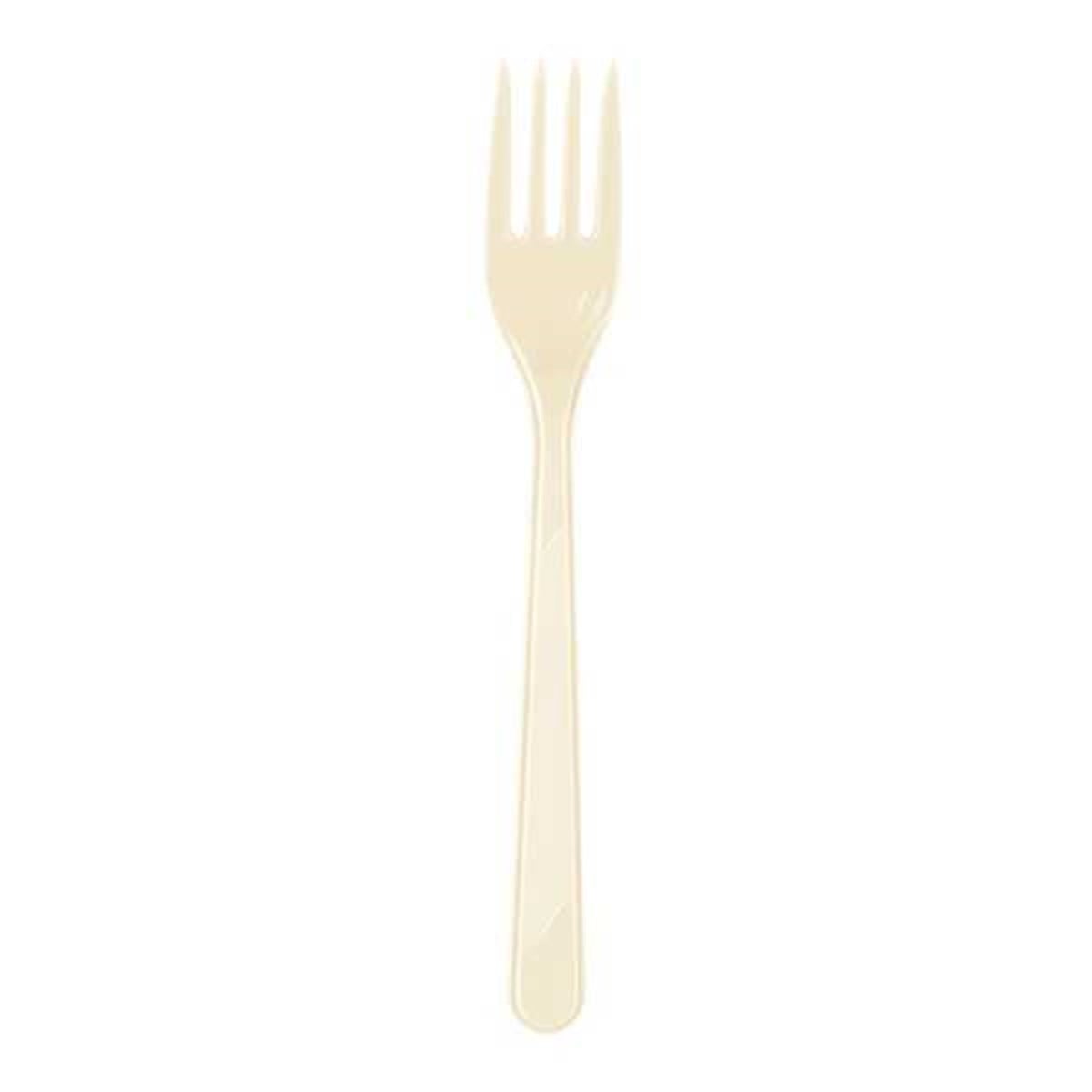 Plastik Çatal Krem 25 'li