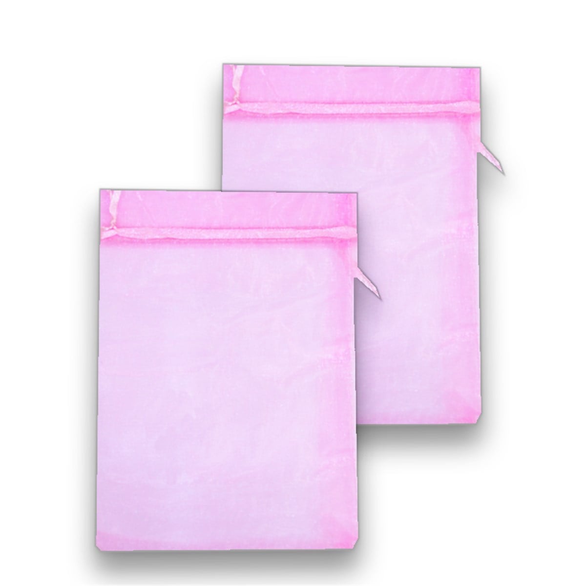 Tül Kese Büzgülü Pembe 50li 13 Cm x 17 Cm