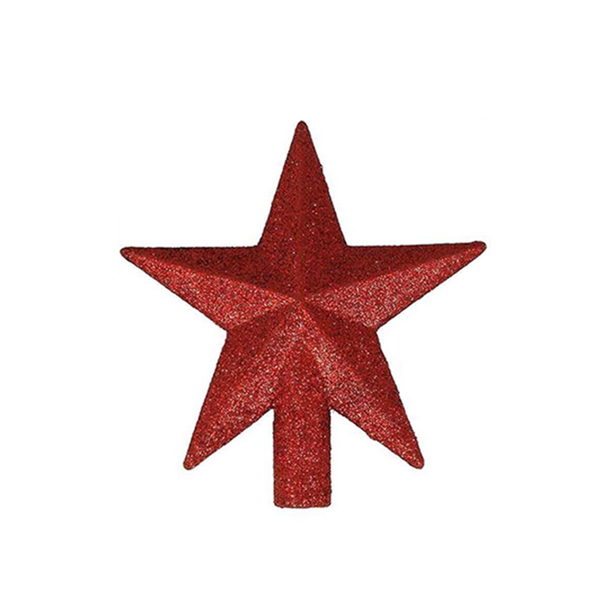 Yılbaşı Tepelik Çam Ağacı Yıldız Simli Kırmızı 15 Cm