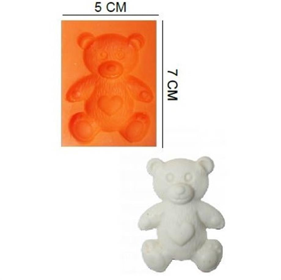 Ayıcık Kalp Silikon Kalıp 7x5 cm
