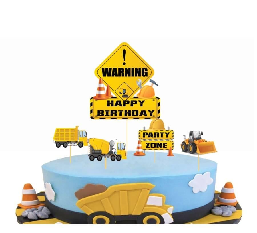 İnşaat Temalı Pasta Üstü Süs