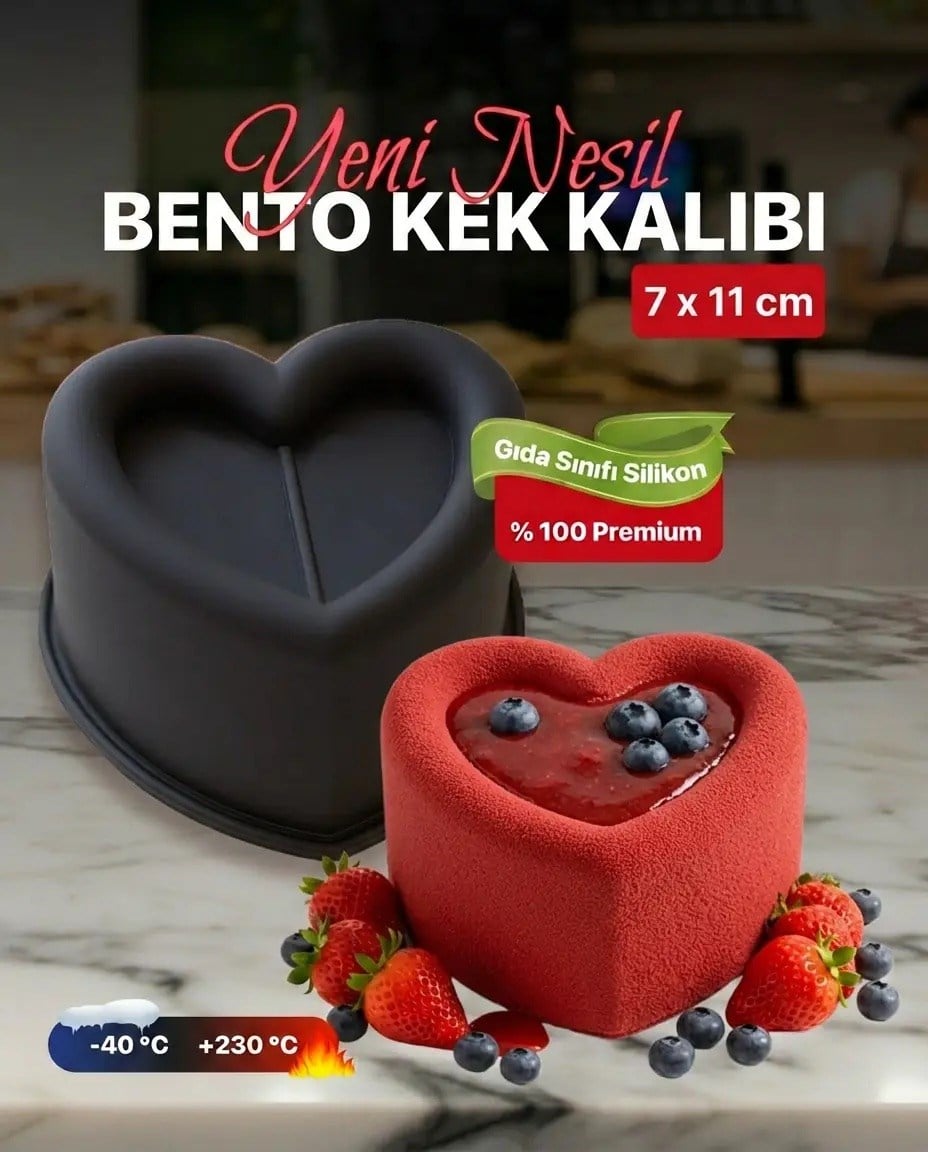 Kalp Bento Kek Sİlikon Kalıp