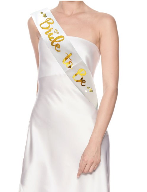 Kuşak Saten Bride To Be Beyaz Gold