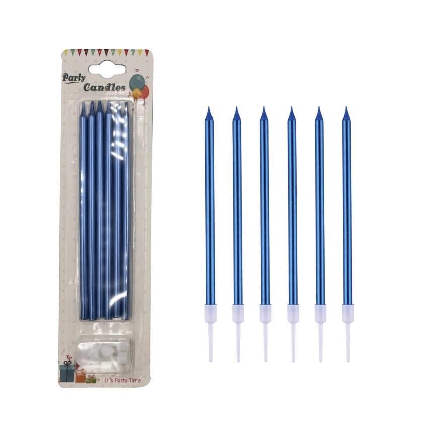 Parti Mumu Uzun 20 Cm 6lı Mavi