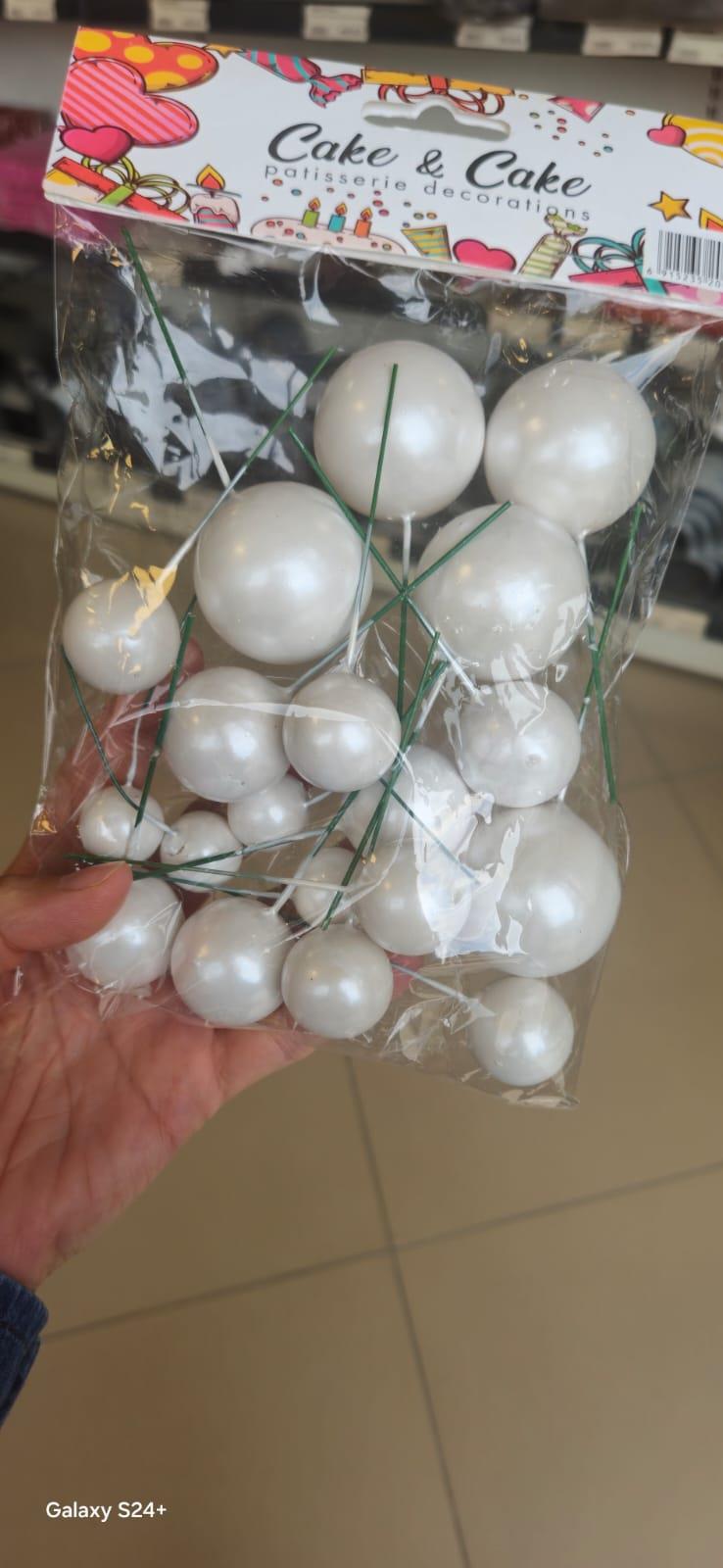 Pasta Üzeri Plastik Top Set Beyaz