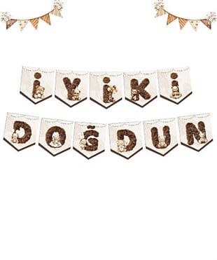 Tedy Bear Temalı İyi Ki Doğdun Yazısı