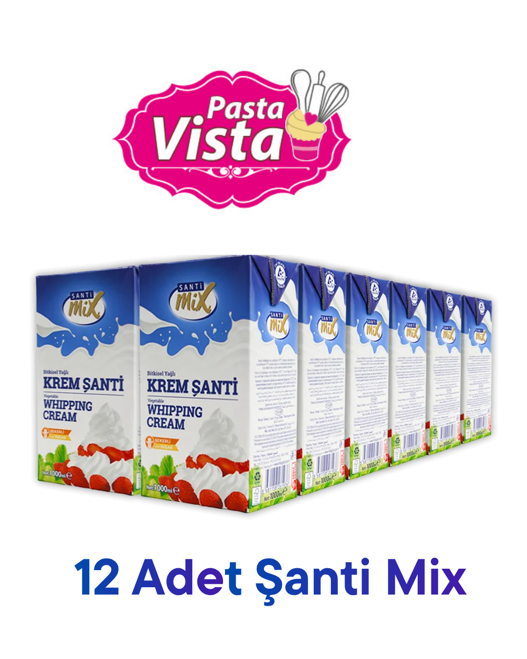 12li Şanti Mix Sıvı Krem Şanti-Şekerli