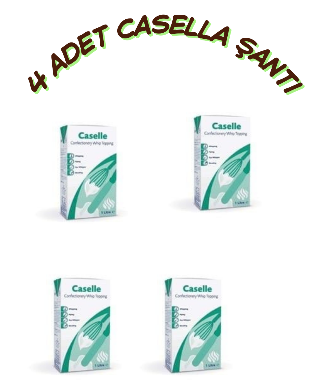 4 adet Casella Sıvı Krem Şanti-Şekerli