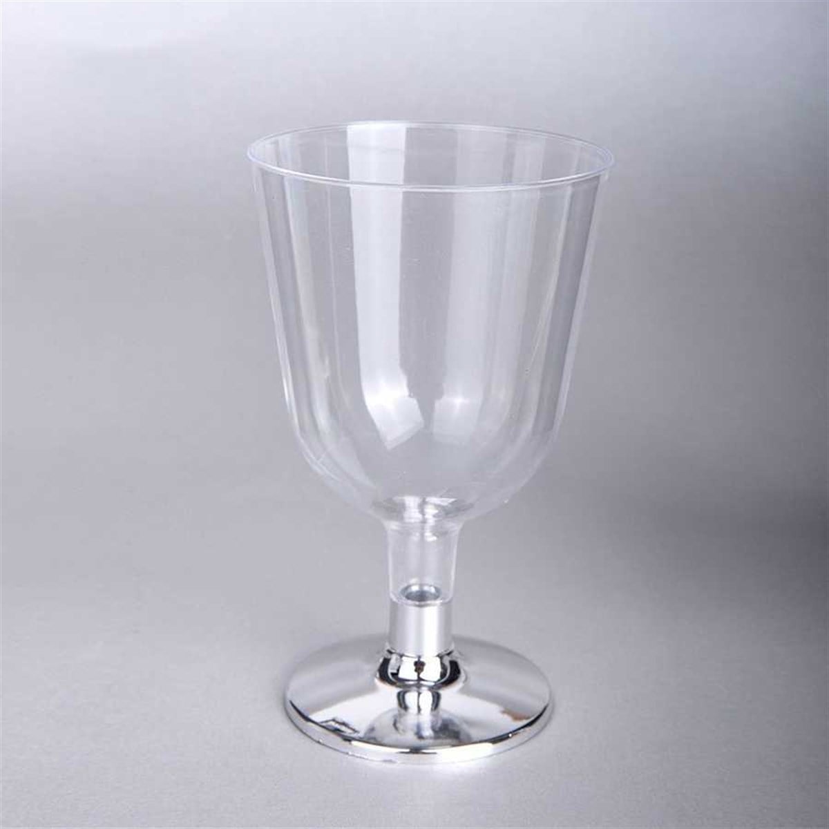 Ayaklı Plastik Kadeh Gümüş 150 CC 6 'lı