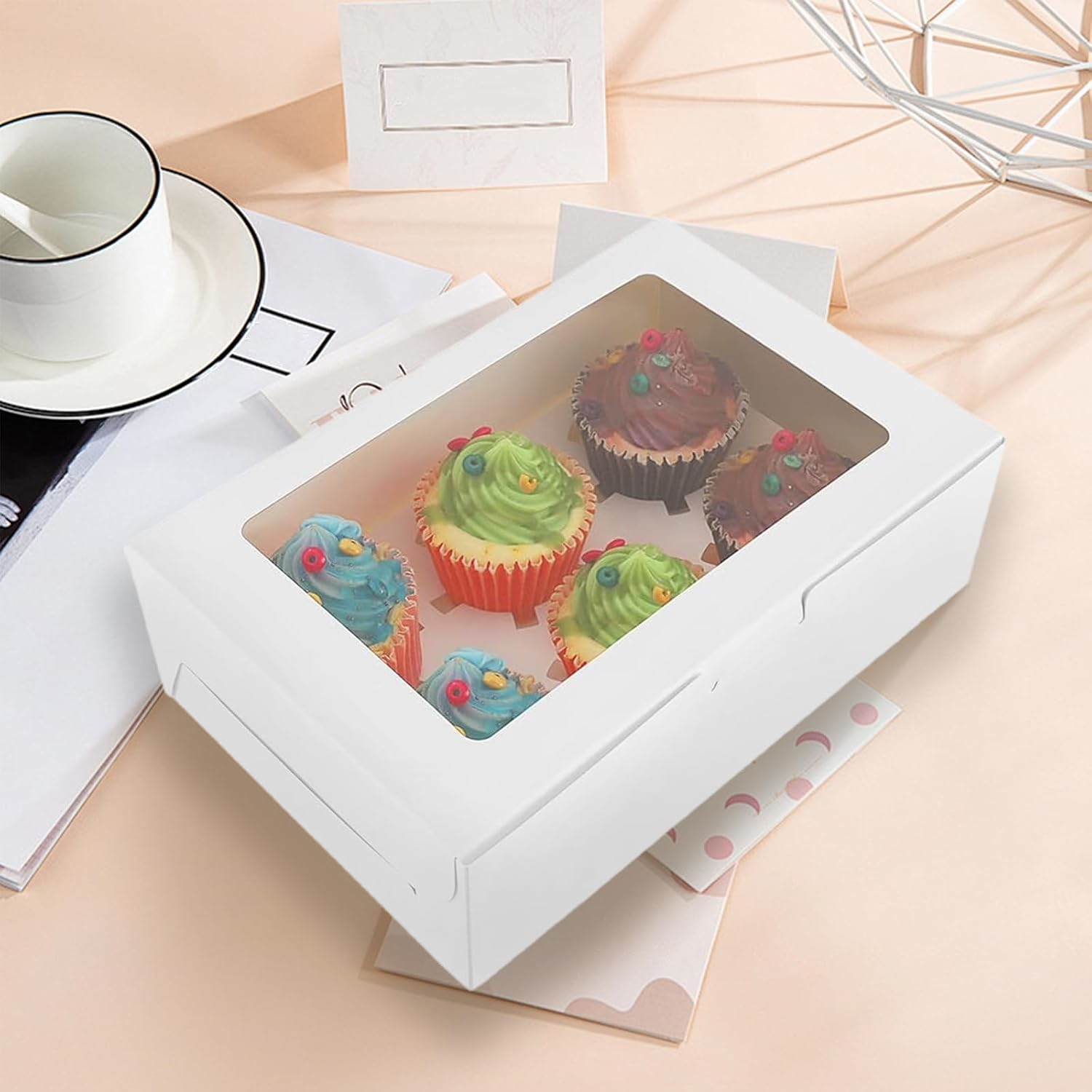 Cupcake Kutusu 6 Bölmeli - 3adet