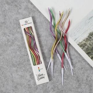 Dalgalı Pasta Mumu Karışık -16cm Karışık