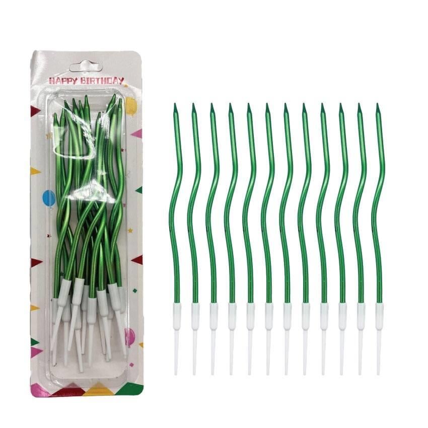 Dalgalı Pasta Mumu Yeşil -16cm