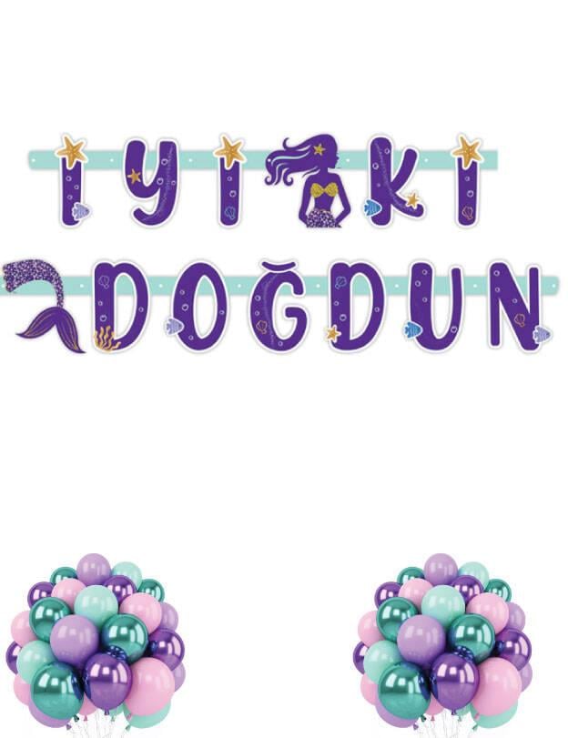 Deniz Kızı Karton İyiki Doğdun Yazı