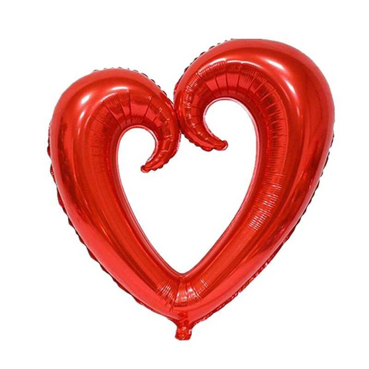 Folyo Balon Çengel Kalp Kırmızı
