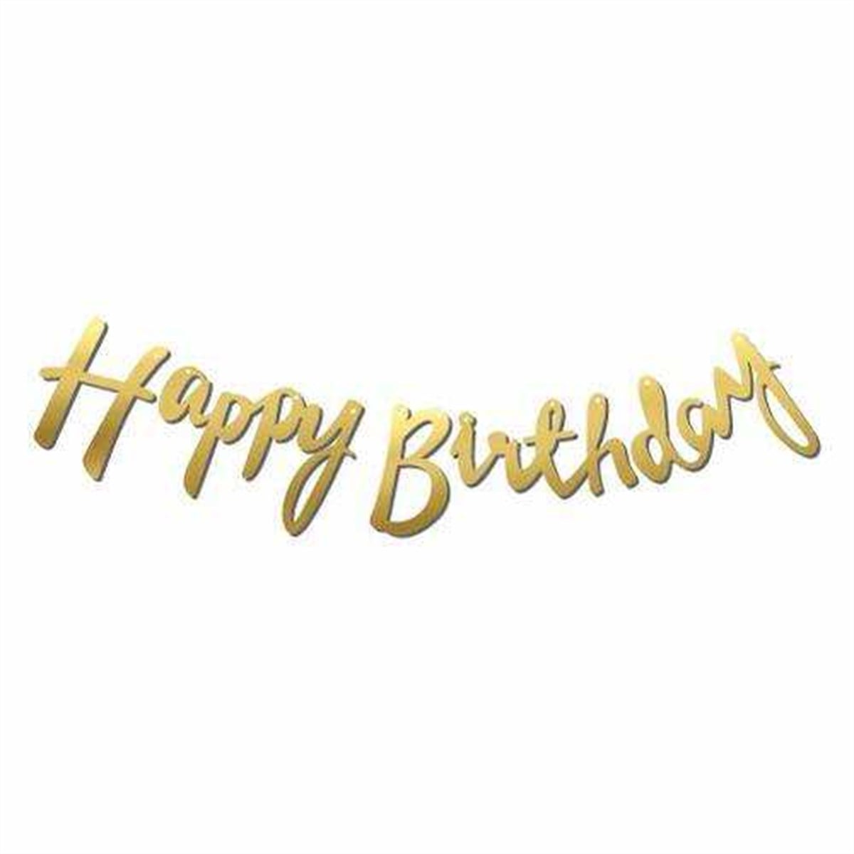 Happy Birthday Dekoratif Banner Gold