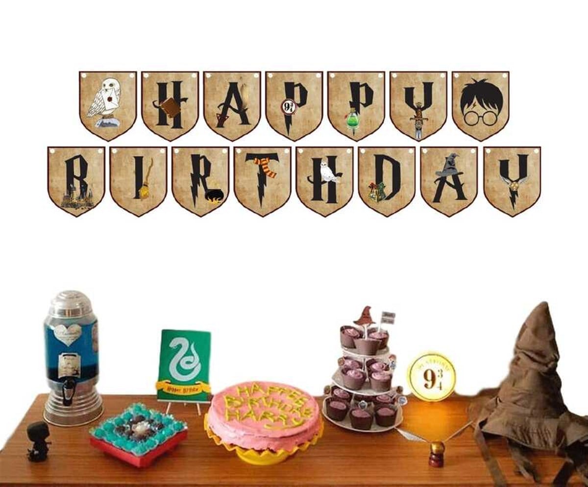 Harry Potter Temalı Happy Birthday Banner