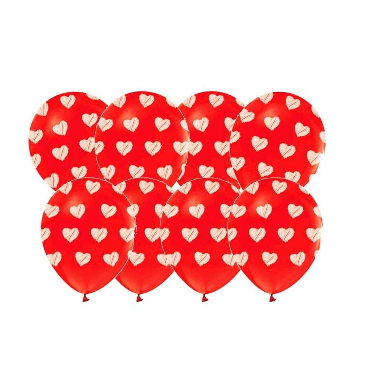 Kalp Puantiyeli Lateks Balon 6 li