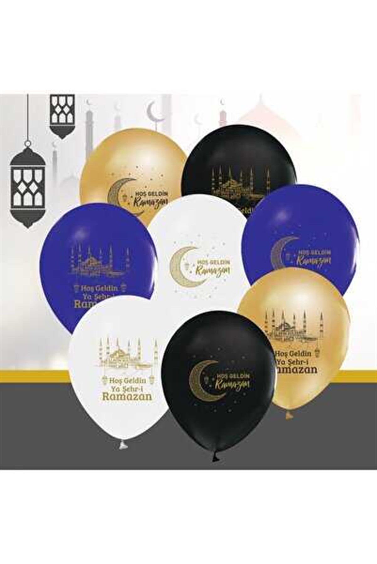 Lateks Hoş Geldin Ramazan Baskılı Pastel Balon 12