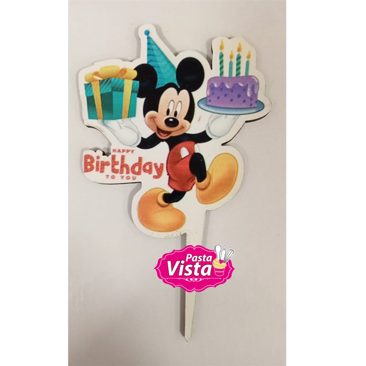 Pasta Vista| Pasta Üzeri Ahşap Süs -Mickey Mouse