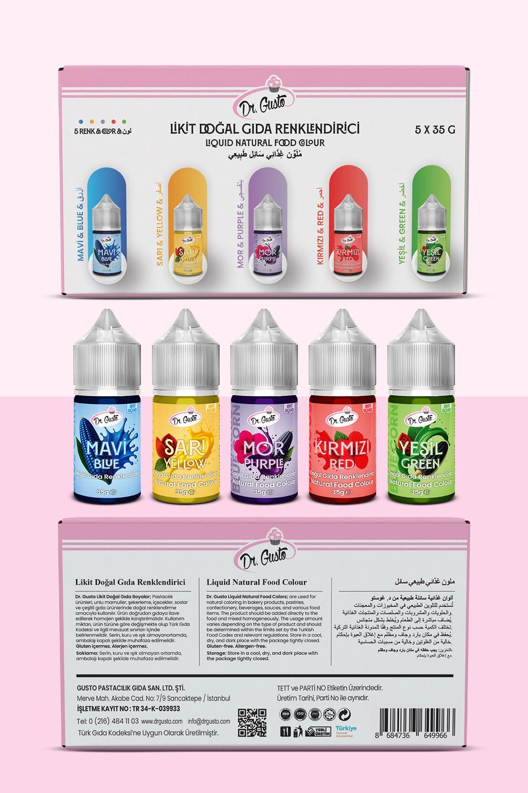 Sıvı Doğal Gıda Renklendirici Set