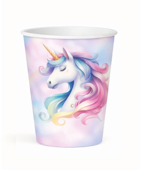 Unicorn Temalı Karton Bardak  8'li