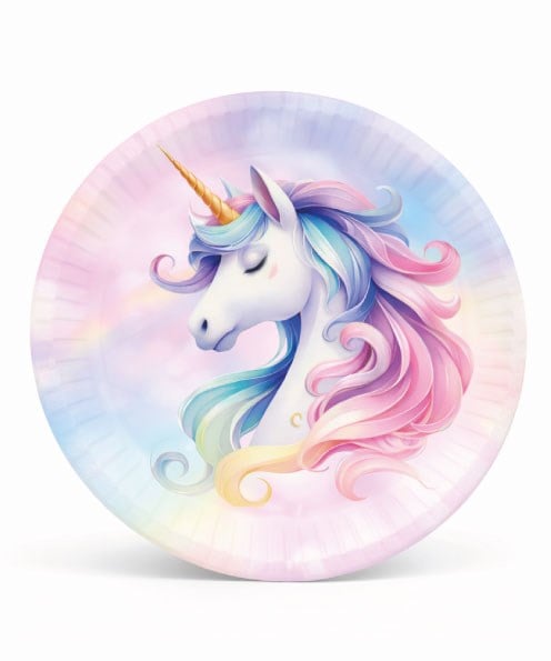 Unicorn Temalı Karton Tabak 8'li